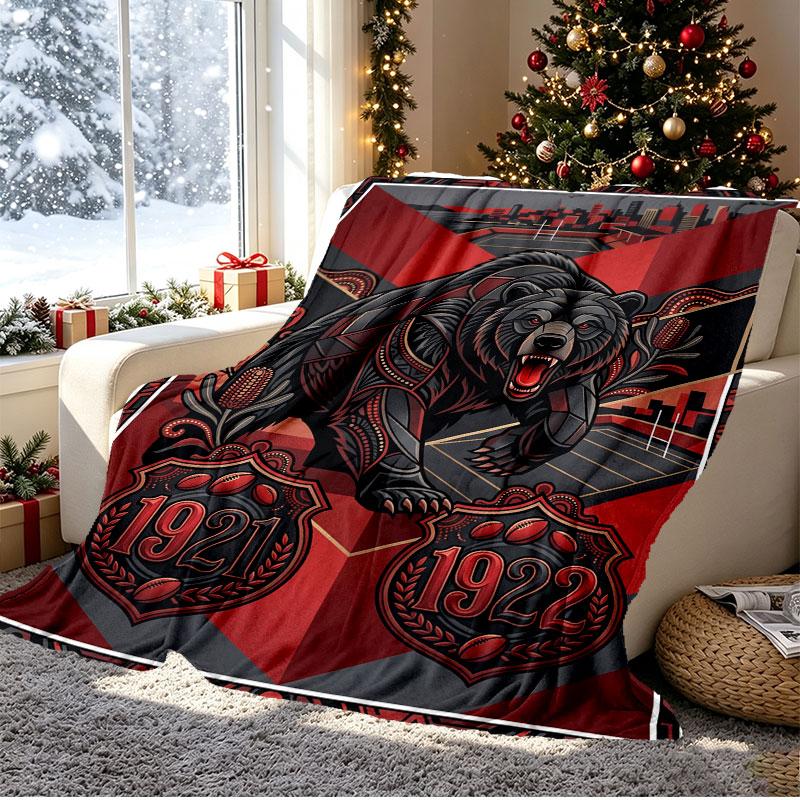 North Sydney Bears Pattern Blanket for Home Decoration, Bed, Sofa, Car Travel, Camping, Suitable for All Seasons, Birthday Christmas Gift