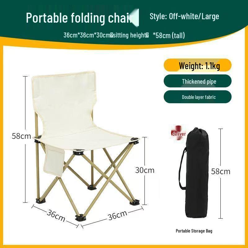 Portable Folding Chair with Backrest for Camping, Picnics, Barbecues, Fishing, and Outdoor Sketching