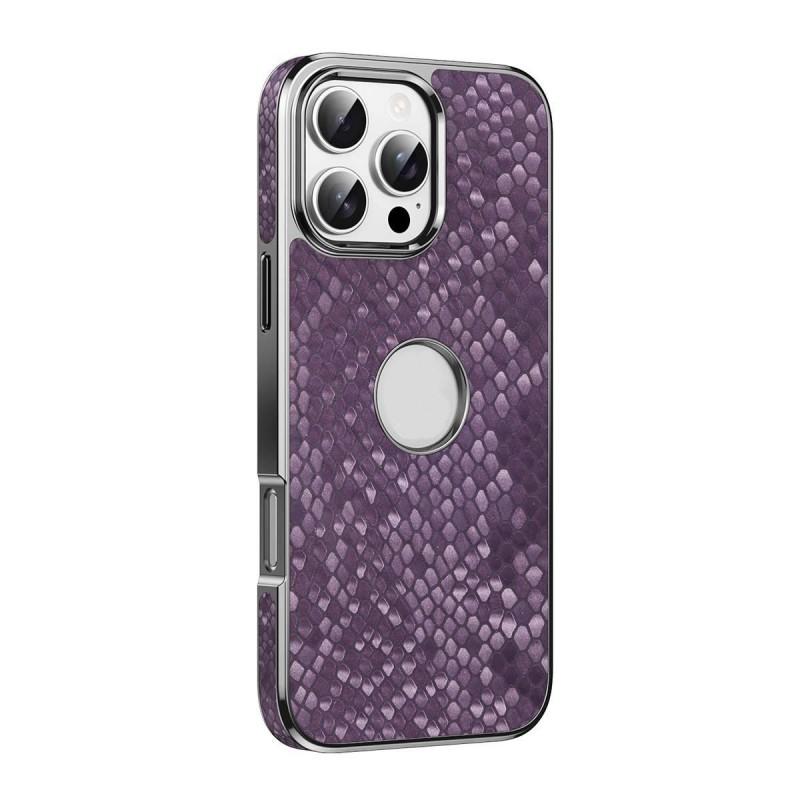Premium Genuine Leather IPhone Case With Magnetic Snap Dragon Scale Texture 14 To 17 Pro Max