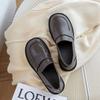One-pedal Work Small Leather Shoes Women's 2024 Autumn New Flat-soled Soft-soled British-style Simple Soft-sided Loafers