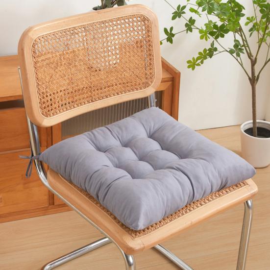 Seat Cushion with High Elasticity Thick Filling Anti-Slip Design Square Solid Color Style Chair Cushion Autumn Winter Chair Pad