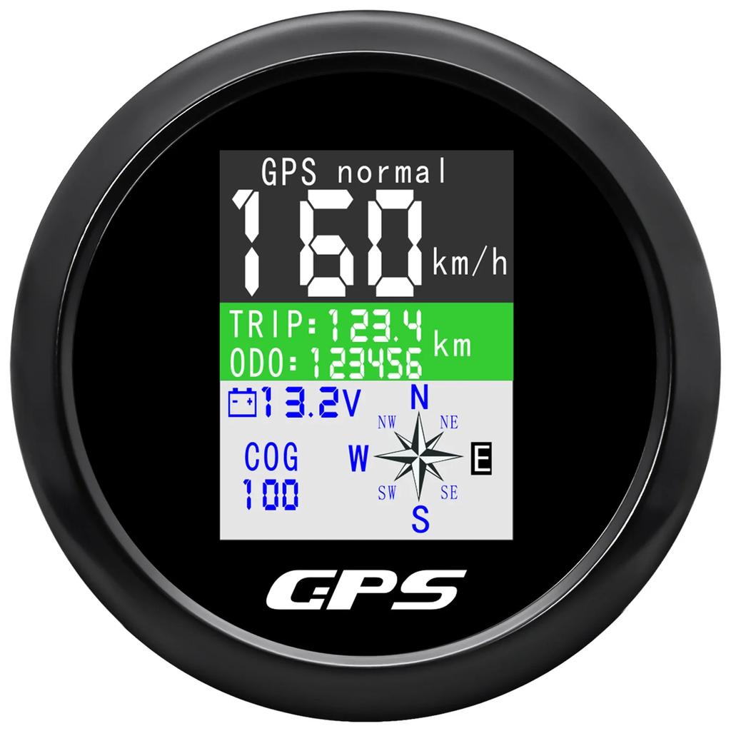 85-мм цифровой GPS-спидометр с одометром, GPS-антенной, TFT-экраном, IP67, водонепроницаемый, вольтметр для лодки, автомобиля, мотоцикла 12 В 24 В
