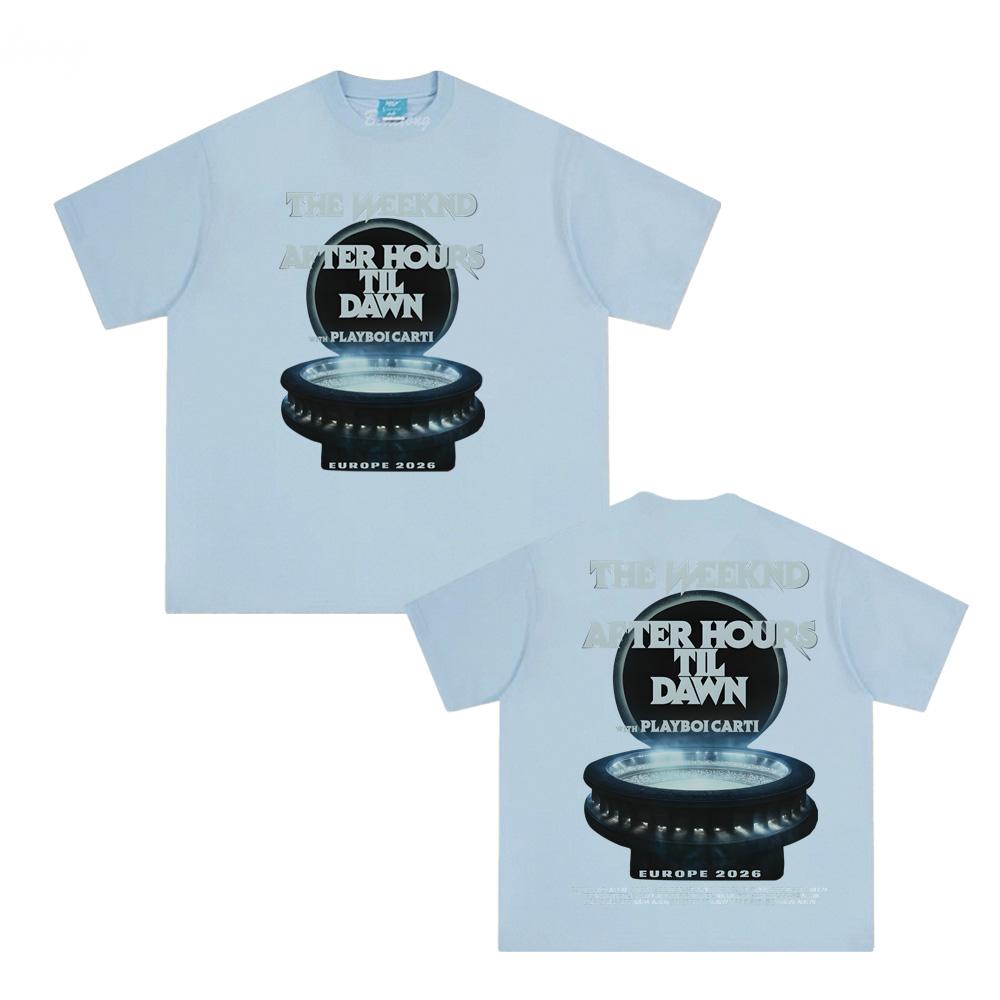 Canadian Singer AFTER HOURS DAWN EUROPE2026 TEE High Quality Weeknd TOPS Round Neck Unisex Summer 100%cotton Female/Male Clothing