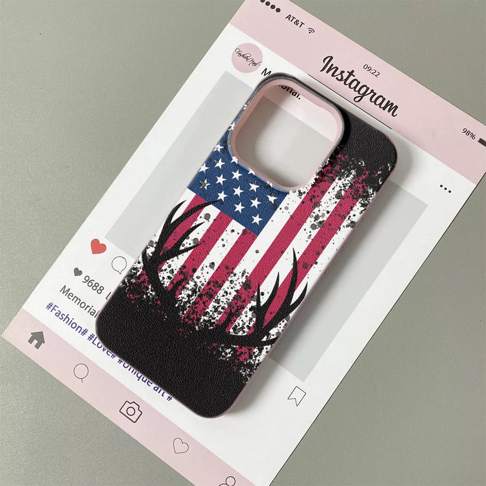 Чехол с американским флагом для iPhone 17 16 15 14 13 12 11 Pro Max Силиконовая кожаная крышка Iphone 13 15 16 17 Air Pro Max TPU Чехол