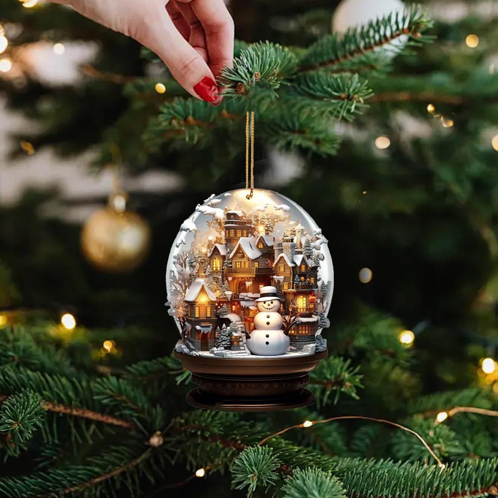 Мультяшный снеговик акриловое украшение на елку подвеска для сада легкая и праздничная вечеринка A0D0