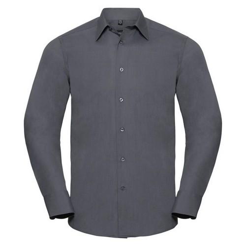 Russell Collection Mens Polycotton Easy-Care Long-Sleeved Formal Shirt