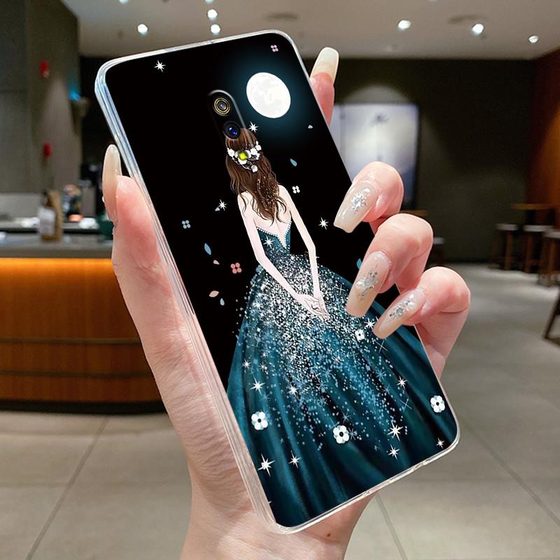 Phone Case For Realme X / OPPO K3 Fundas Capa Butterfly Bow Protective Casing Transparent Soft Silicone TPU Cover Coque