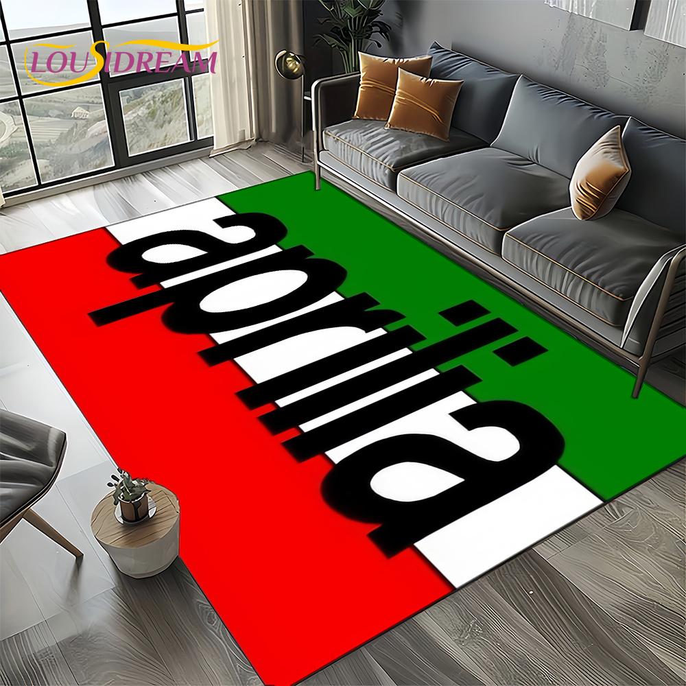2025  Aprilia Racing Car Logo Motorcycle Carpet Rug for Bedroom Living Room Home Sofa Decoration ,kids Play Decor Floor Mat Gift