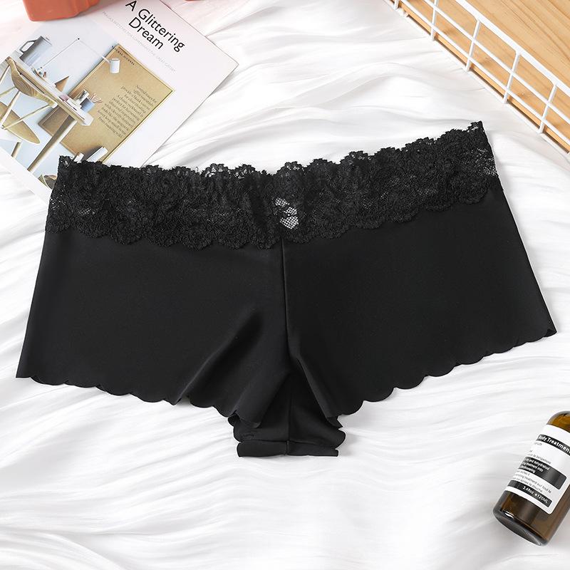 Sexy Large Size Animal Pattern Panties Ice Silk Seamless Boxers Mid-Waist Sports Fitness Women'S Panties