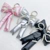 Glossy 3D Bowknot Keychain Rhinestone Y2k Hanging Backpack Accessories  Girls