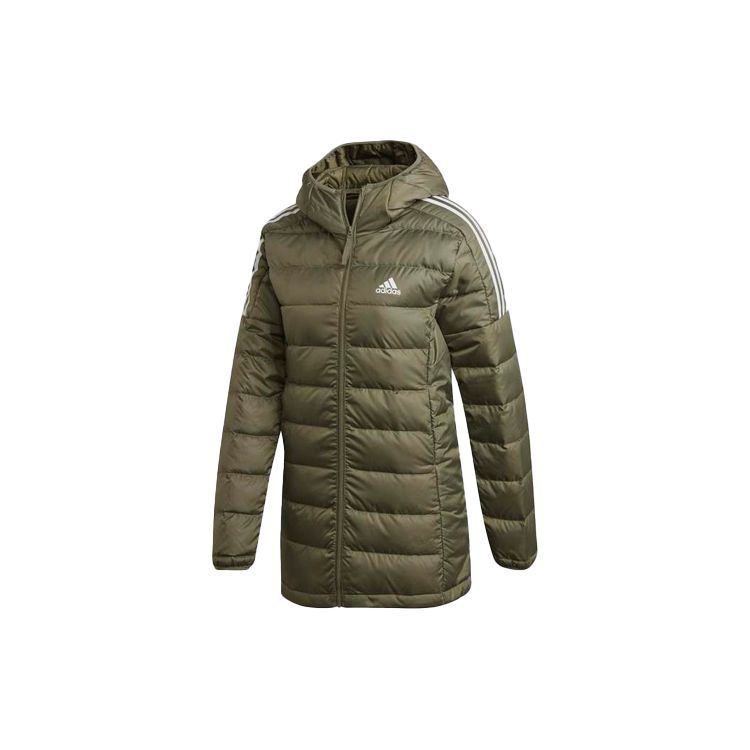adidas Длинный пуховик с капюшоном Женская верхняя одежда Зеленый GH4591