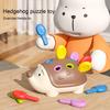 Kids Hedgehog Puzzle Toy Fine Motor Skills Hand-eye Coordination Number Color Preschool