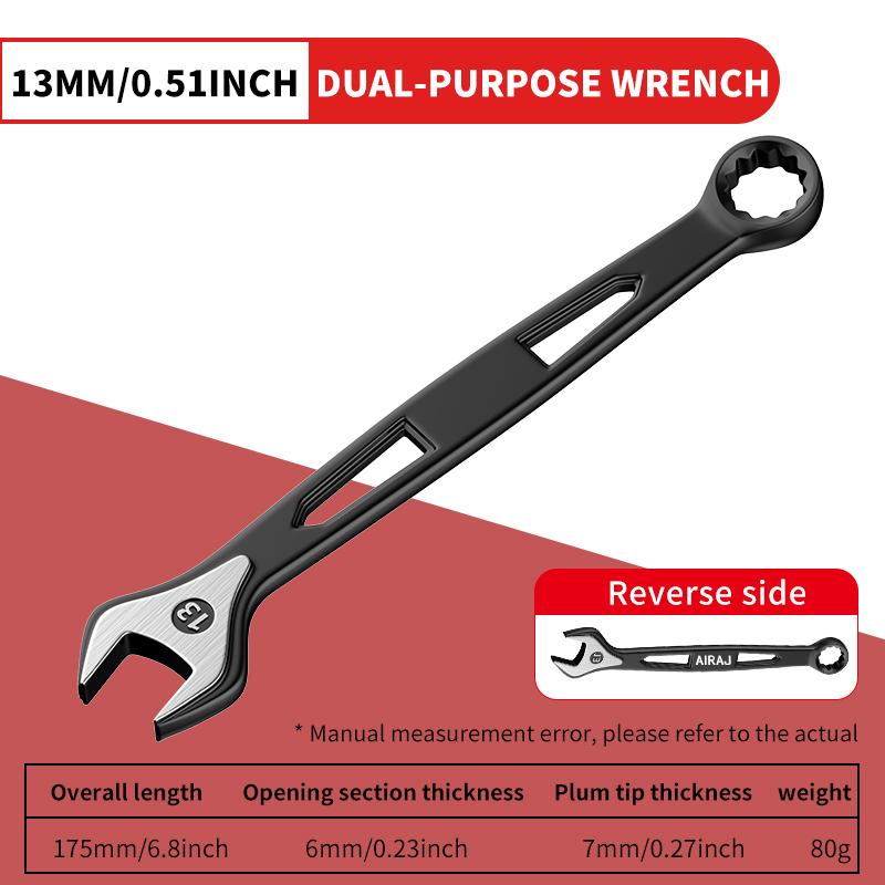 Dual-Ended Wrench, Ratchet Wrench, Industrial Grade, Hardware Tool, Auto Repair Universal Wrench