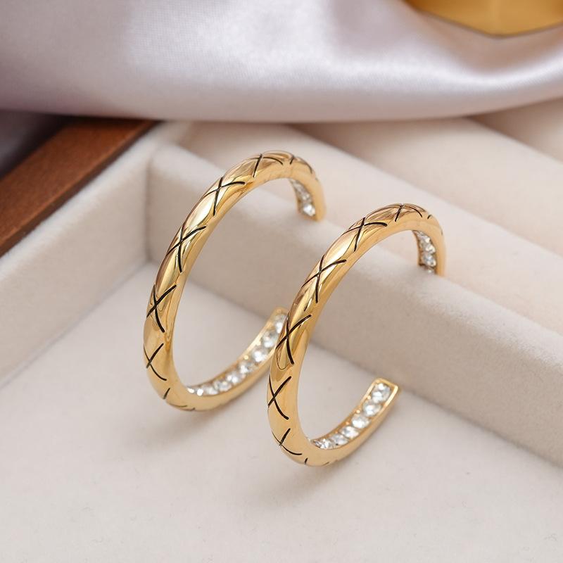 Серьги-гвоздики из настоящего золота с гальваническим покрытием и бриллиантами, роскошные серьги высокого класса, универсальные серьги в стиле нишевой моды оптом для женщин