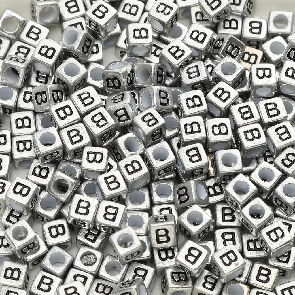 Acrylic English Letter Cube Beads For DIY Necklace Bracelet Earrings Jewelry Making Craft Accessories