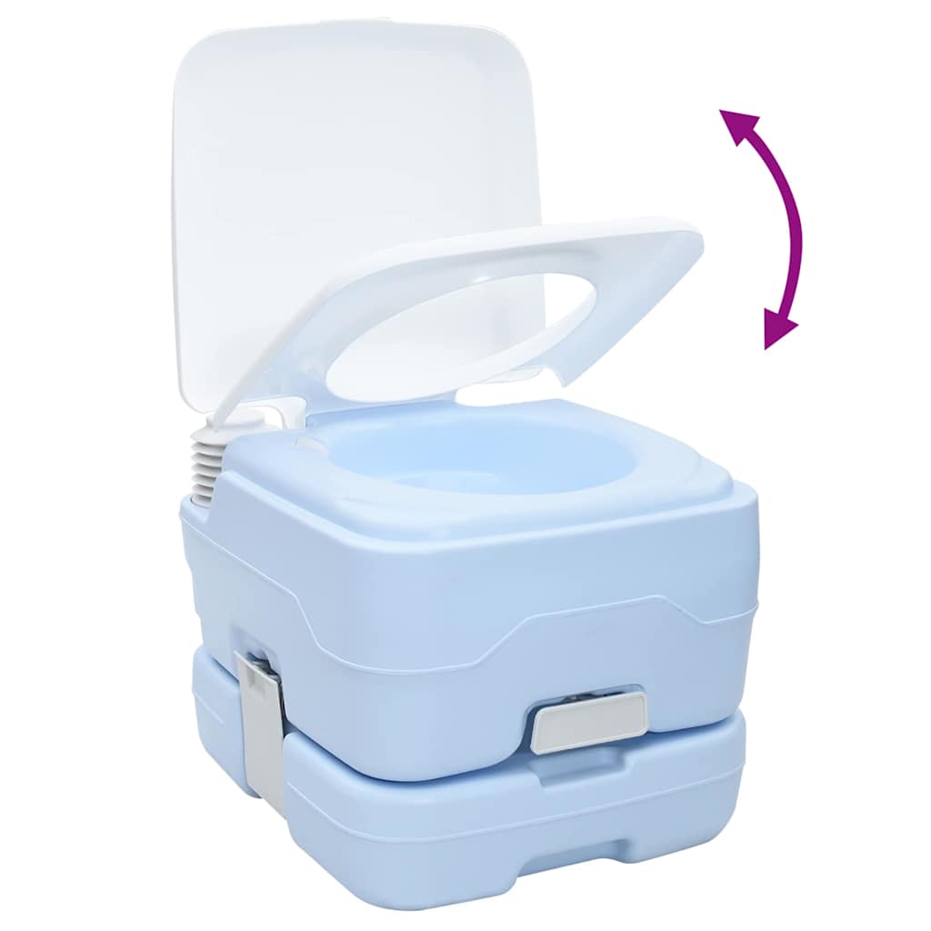 Camping Toilet Light Blue and White 41.5 x 36.5 x 30 cm