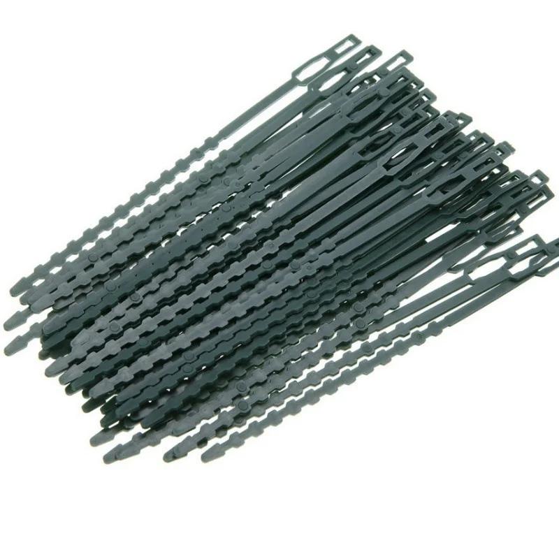 50 шт. регулируемые пластиковые стяжки для кабелей для растений многоразовые садовые стяжки для садовых деревьев поддержка для восхождения виноградная лоза томатный стебель зажим