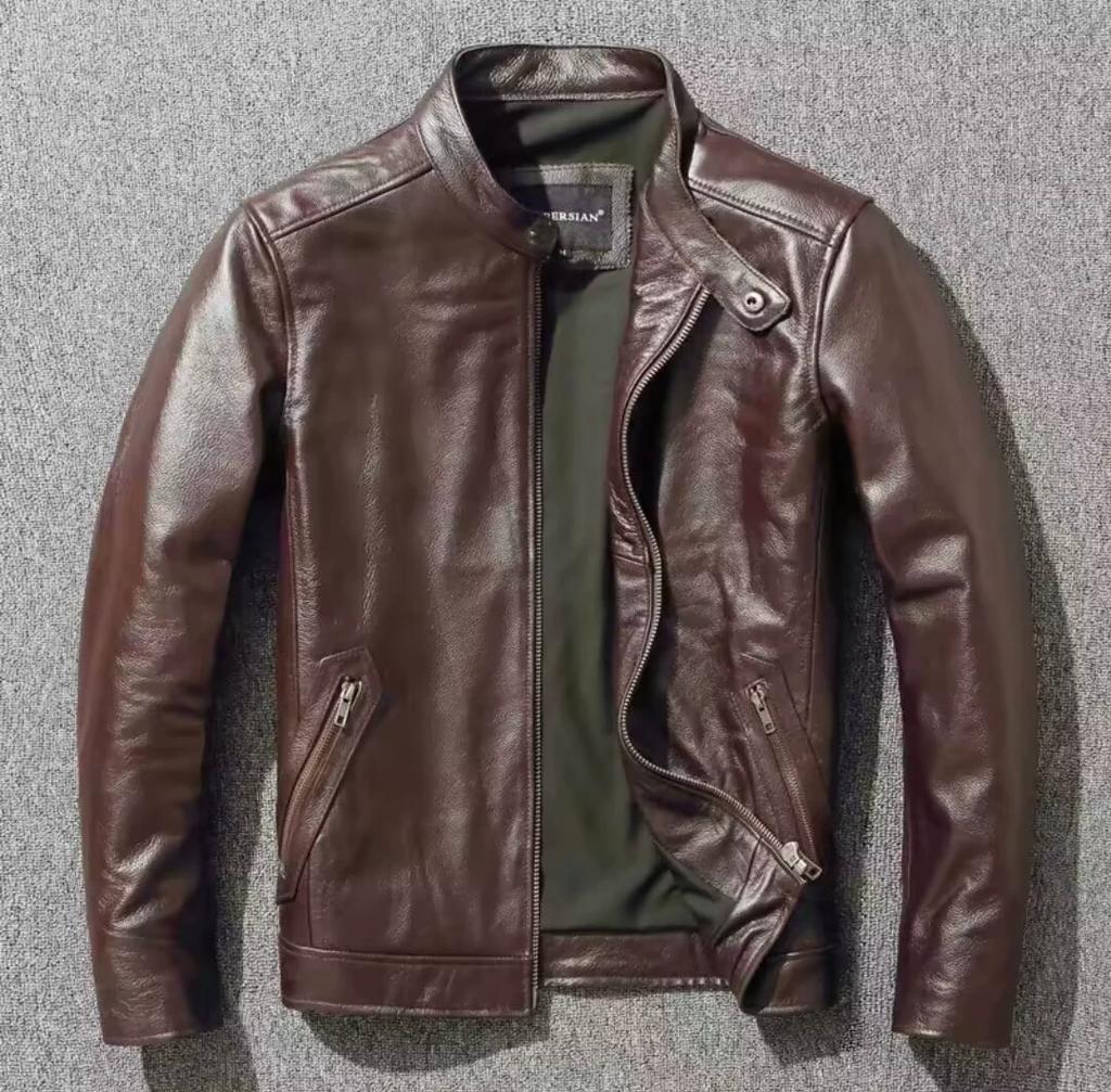 Chinese Size Spring Men Leather Jacket Cowhide Genuine Leather Jacket For Man Slim Male Coat Fashion Clothing