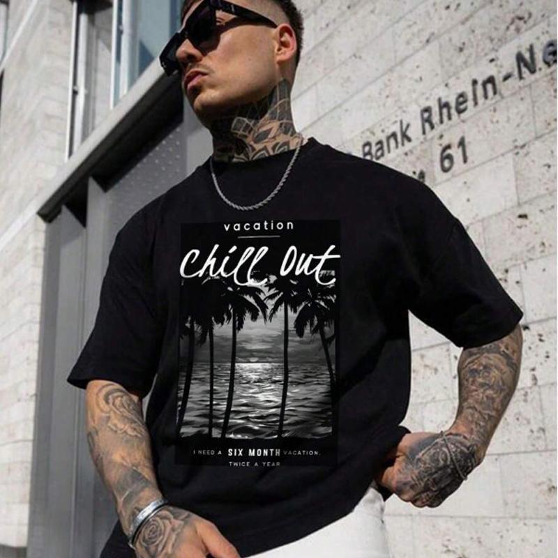 Новая летняя мужская модная футболка с принтом кокосовой пальмы, мужская футболка, топ