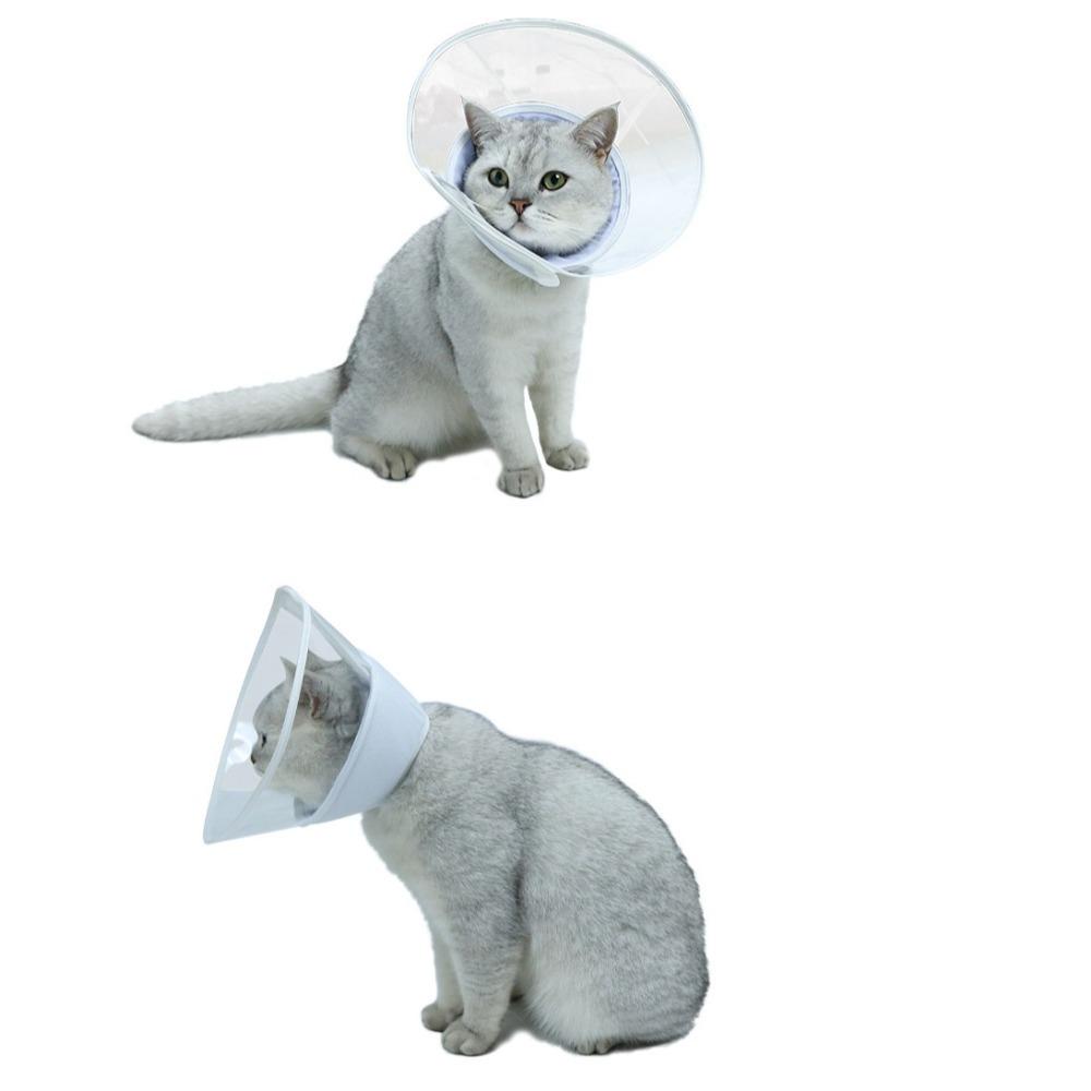 Soft Pet Protective Collar Clear Cat Elizabethan Ring Reusable Cat Recovery Cone Collar  for Neck