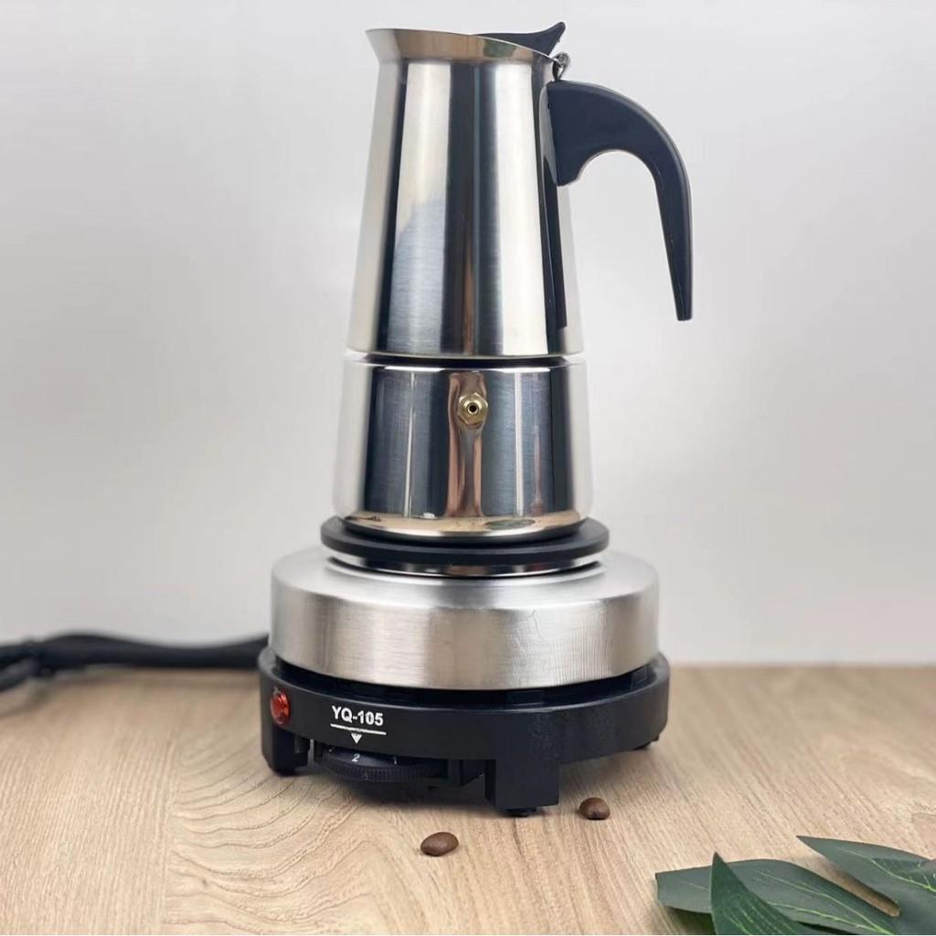 Stainless Steel Coffee Pot Espresso Mocha Pot With Small Electric Stove Portable Household Coffee Utensil Set