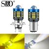1Pc 20000Lm H4 LED Motorcycle H6 BA20D LED Moto Headlight Bulb 60SMD 3030&CSP Projector Lens White Yellow Hi/Lo Lamp Scooter Accessories Fog Light 12V