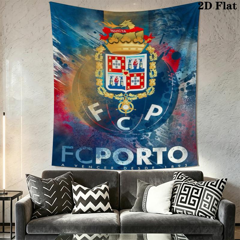 FC Porto Wall Tapestry Aesthetic Wall Hanging Printed Fabric Blanket Decorative Tapestries for Bedroom Living Room Home Decor