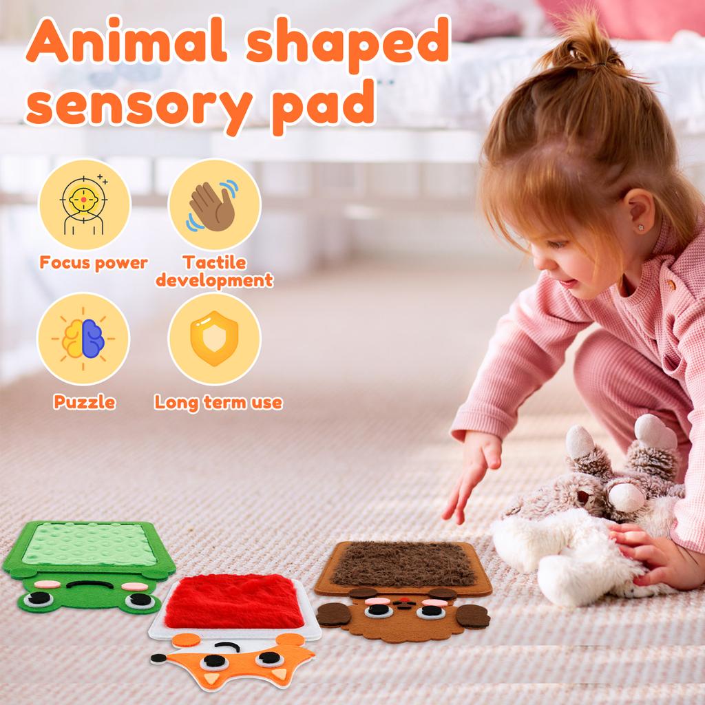 8Pcs Sensory Mats Felt Sensory Mini Mat Funny Textured Sensory Toys Non Slip Sensory Tiles Colorful Sensory Wall Panel Washable