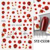 Nail Art Stickers Ins Cartoon Cute Red Insect Little Red Flower Adhesive Nail Stickers