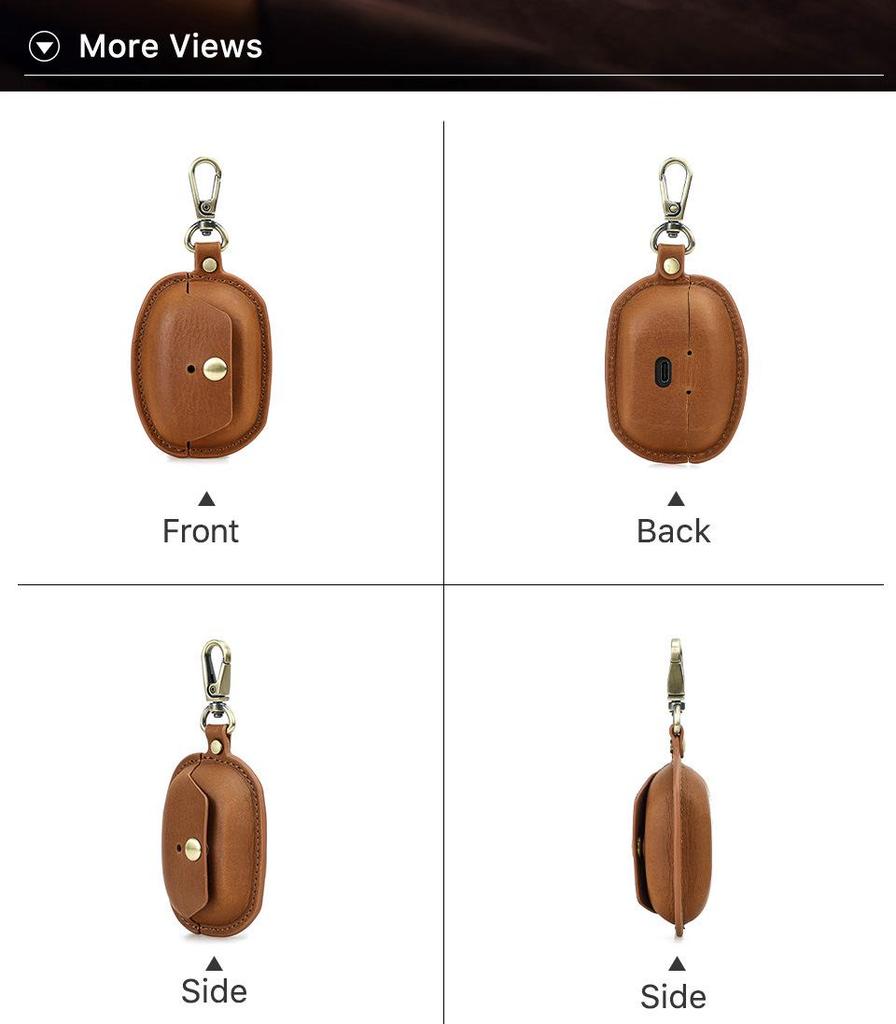 Чехол для наушников Sony WF-1000XM5 из натуральной кожи, противоударный, с крючком