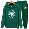 Two Piece Set Spider Print Tracksuit Male Hooded Pullover Hoodies+Pants Suit Outfits Female Sweatshirts Autumn Spring Tracksuits