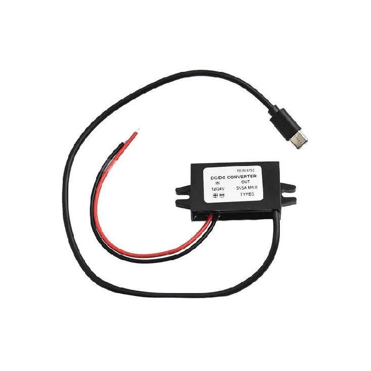 12В/24В на 5В USB C 5A 25Вт DC Преобразователь Понижающий Модуль Адаптер Питания Зарядки Электрооборудование F23J5V5A1S-C