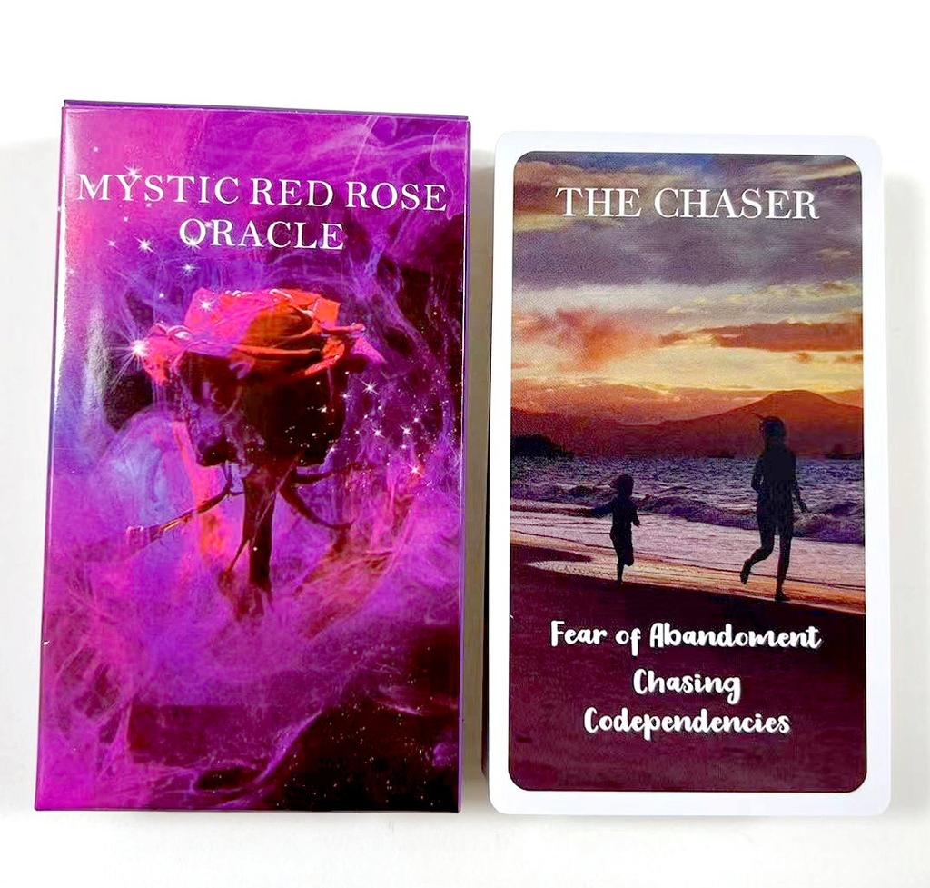 Mystic Red Rose Oracle Cards A 53 Oracle English Visions Divination Edition Deck Borad Playing Games