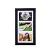 Wooden Photo Frame with 3 Openings Mat Home Office Wall Mount Horizontal Vertical Standing Desktop Decorative Collage Picture Display Frame