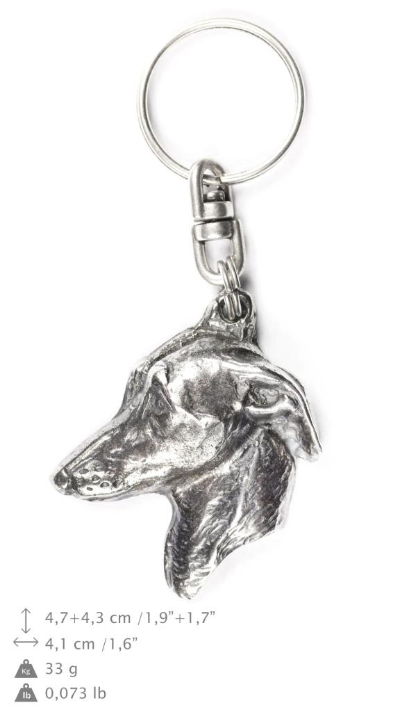 Левретка, итальянская борзая - посеребренная подвеска в виде собаки, украшение для сумки, подвеска на рюкзак от бренда Art-Dog