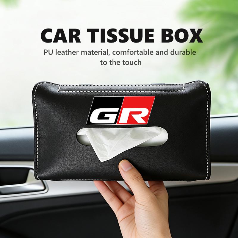Car Sun Visor Tissue Box Hanging Napkin Storage Bag Accessories For Toyota Crown Yaris Corolla Prius Auris GR Avalon GR Camry ER7