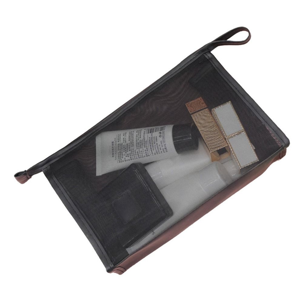 Mesh Transparent Makeup Bag Simple Style Portable Lipstick Storage Bag Large Capacity Organization Bag Toiletries Organization