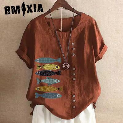 Женские модные повседневные летние блузки и рубашки с коротким рукавом и круглым вырезом