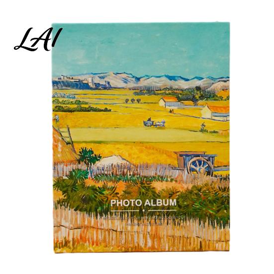 Thick Cardboard Photo Album Oil Painting Style Album Cartoon Slip-In Pocket Kids Memory Book Paper Easy Insert Cover Storage Transparent Sleeves