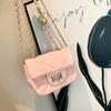 Сумка женская 2025 Tide Summer Texture Exquisite Versatile Chain Pink Crossbody Mini Bag