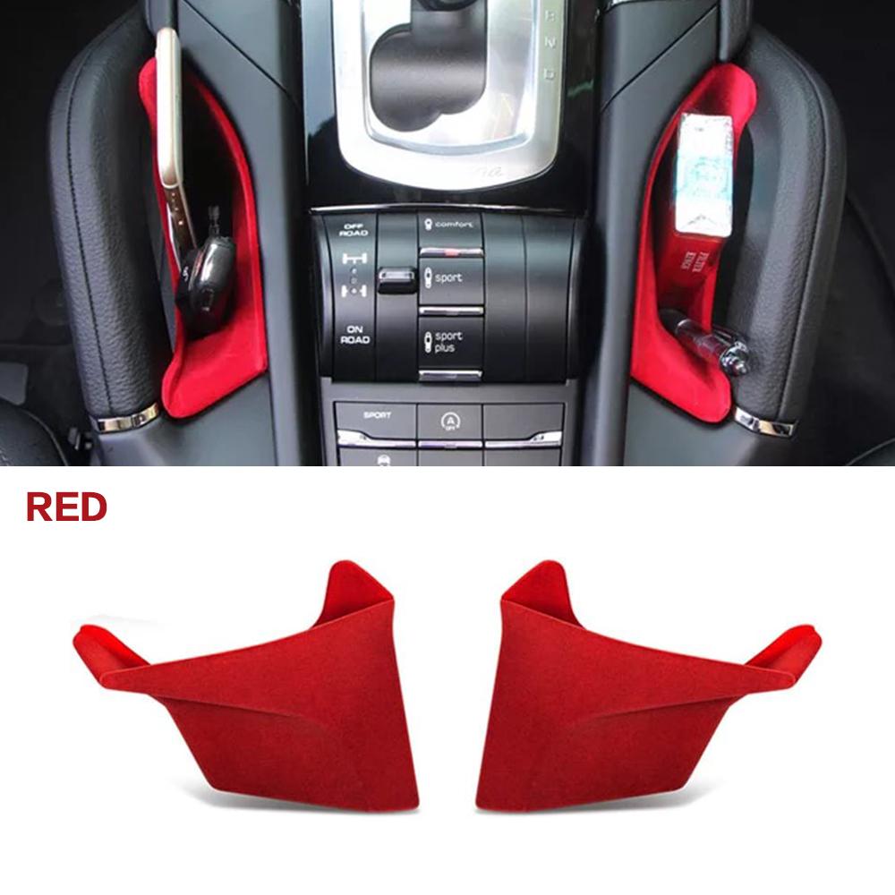 2PCS Car Center Console Seat Crevice Storage Box Bag Interior Decoration Accessories For Porsche Cayenne 958 92A MK2 2011 - 2018
