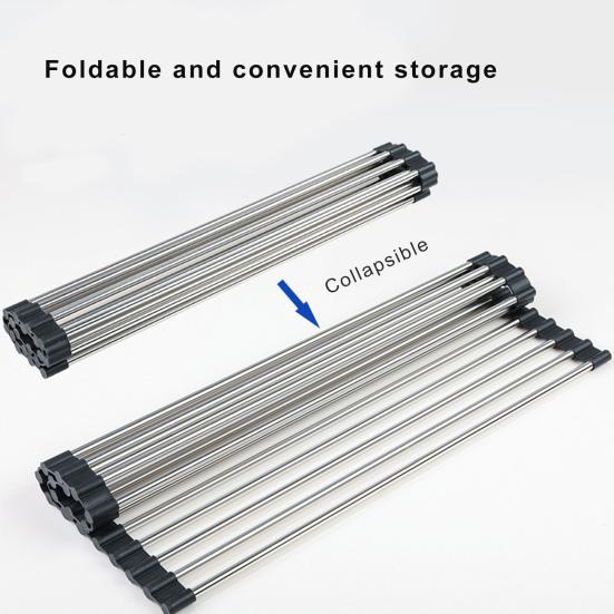 Сливная полка для раковины, полая конструкция, складная полка для слива раковины из нержавеющей стали для сушки тарелок, фруктов, овощей