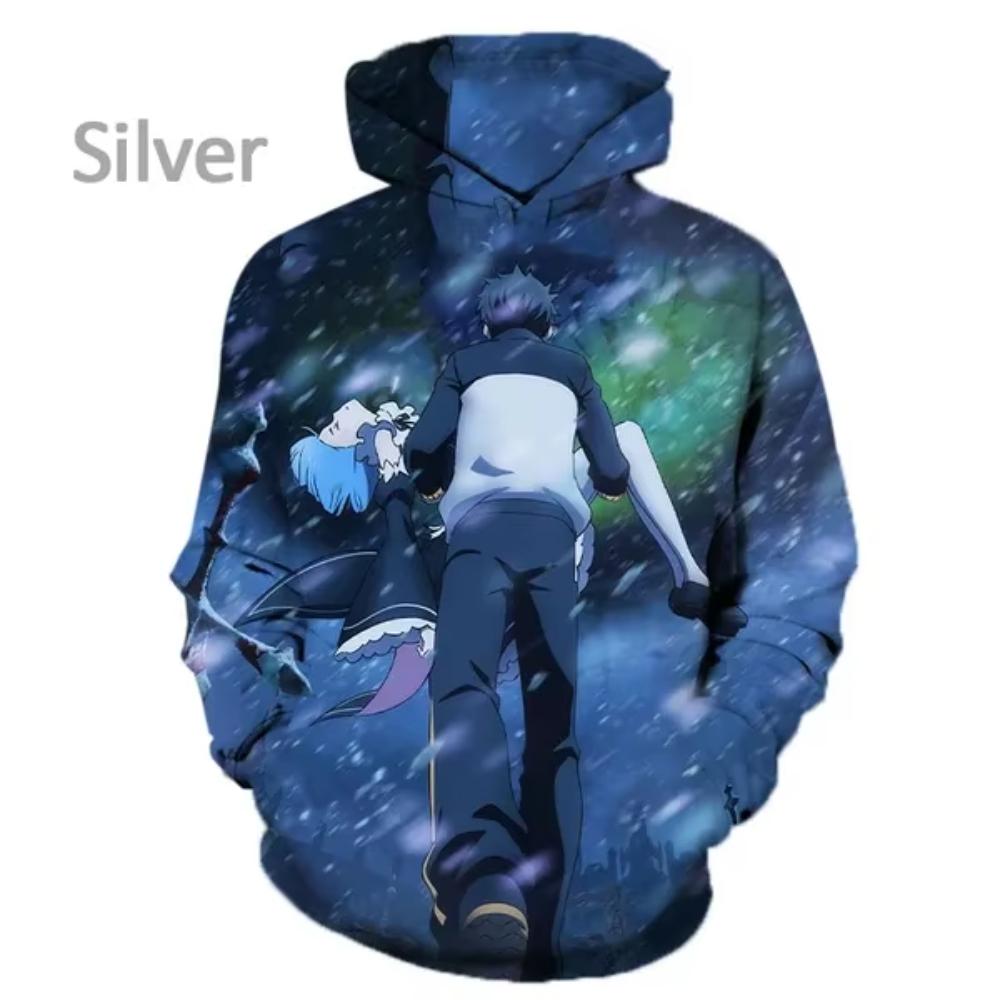 Аниме Ре:Худи мужское с 3D-печатью Zero, повседневное, в стиле Харадзюку, с длинными рукавами, оверсайз, для улицы, пуловер, толстовка, детская одежда унисекс