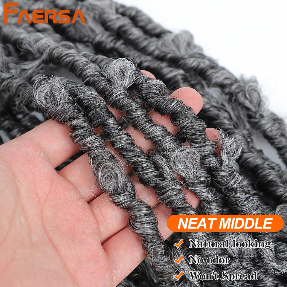 14-дюймовые локоны-бабочки, вязанные крючком, искусственные локоны, косички с предварительной петлей, мягкие локоны, натуральные синтетические волосы с эффектом омбре для наращивания волос для черных женщин