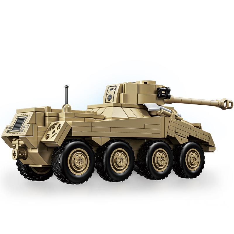 Вторая Мировая Война Военные Армейские Солдаты Вторая Мировая Война Sd.Kfz.234 Тяжелая Бронированная Машина Модель Строительные Блоки Кирпичики MOC Детские DIY Игрушки