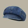 Women's Denim Newsboy Cap Visor Beret Hat with Short Brim Sun Protection Cabbie Cap for Spring Summer Travel Outdoors