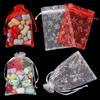 Strap Snowflake Design Organza Bags Drawstring Candy Pouch Gift Pouches Jewelry Packaging Bags
