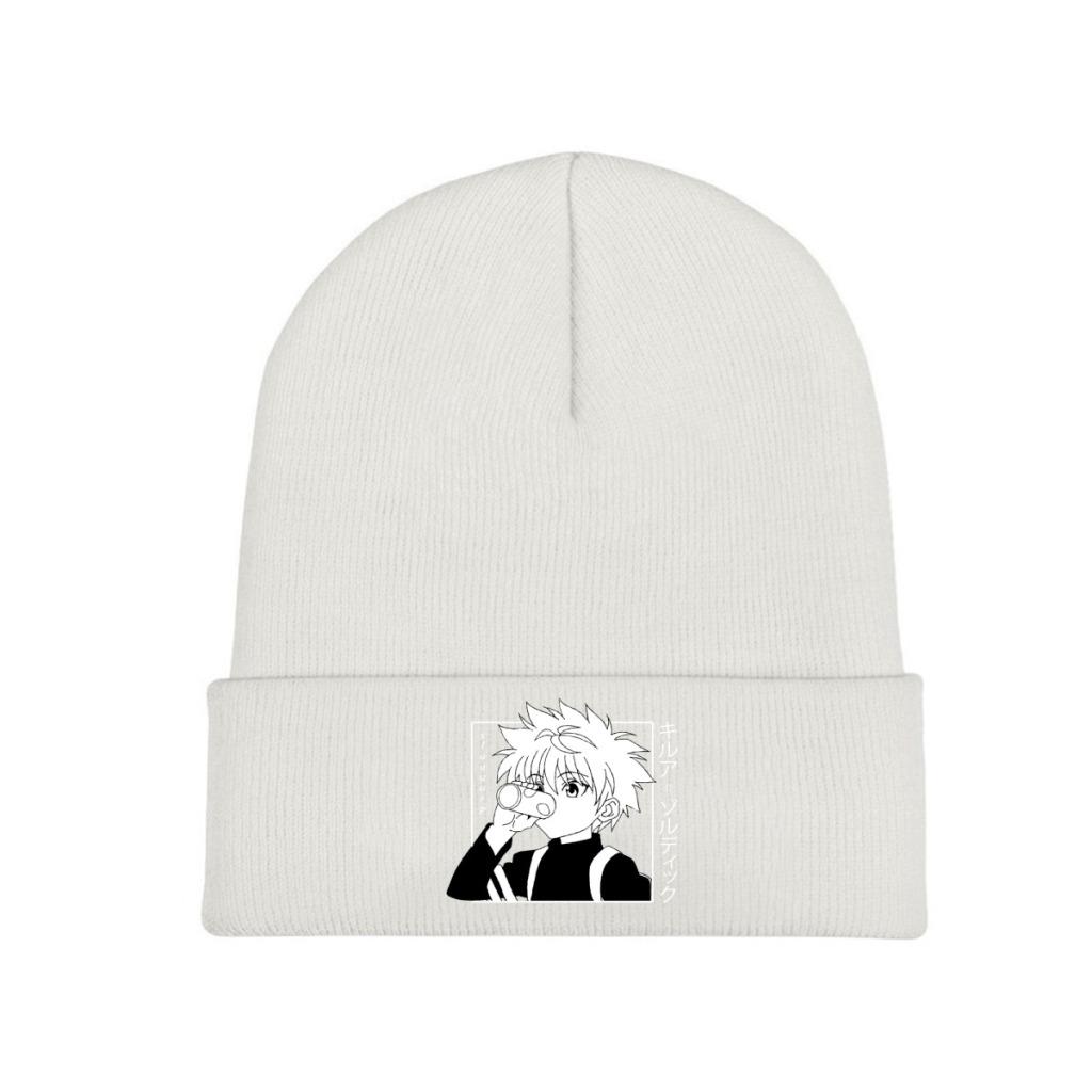Kawaii Hunter X Hunter Killua Zoldyck Knitted Hat for Women Unisex Skullies Beanies Winter Hats HXH Anime Manga Casual Cap