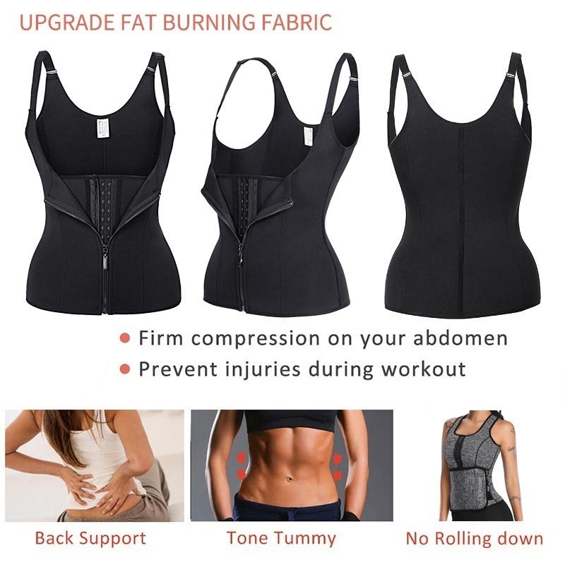 Women Sauna Sweat Vest Waist Cincher Body Shaper Belly Shapewear Neoprene Waist Trainer Corset EMA