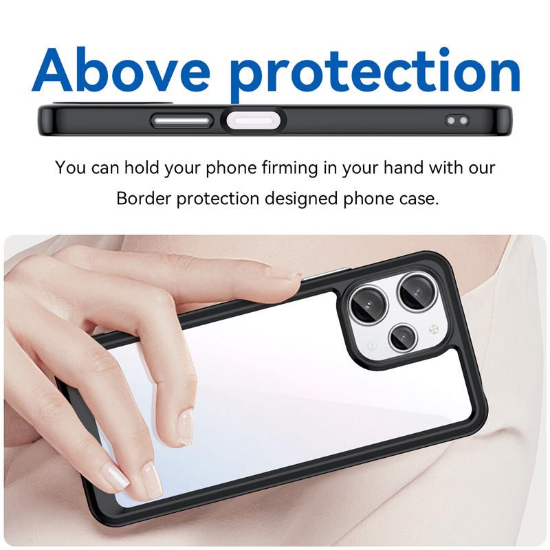 For Redmi 12 Case For Redmi 12 4G 5G Cover 6.79 Inch Colorful Soft Edge Silicone Transparent Shockproof Bumper For Redmi 12